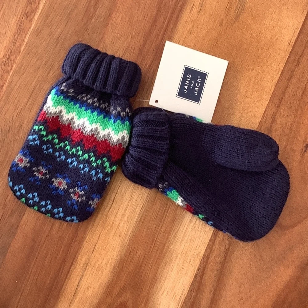 Janie and Jack Baby Multi-Color Mittens Unisex